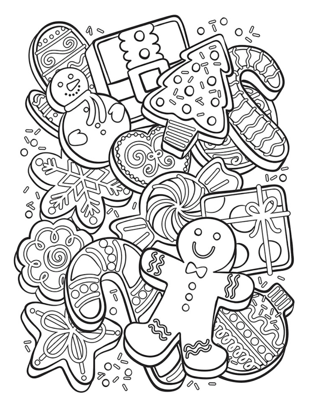 easy cute christmas coloring pages