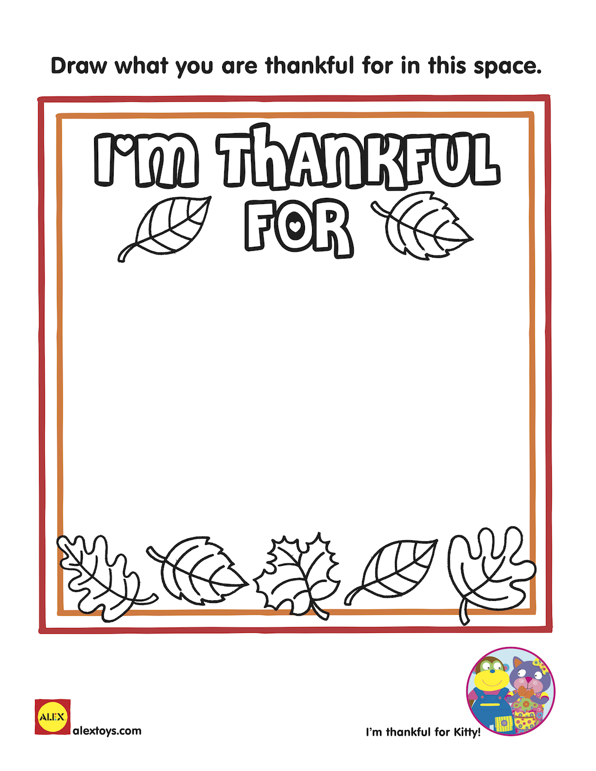I AM Thankful For Coloring Printable