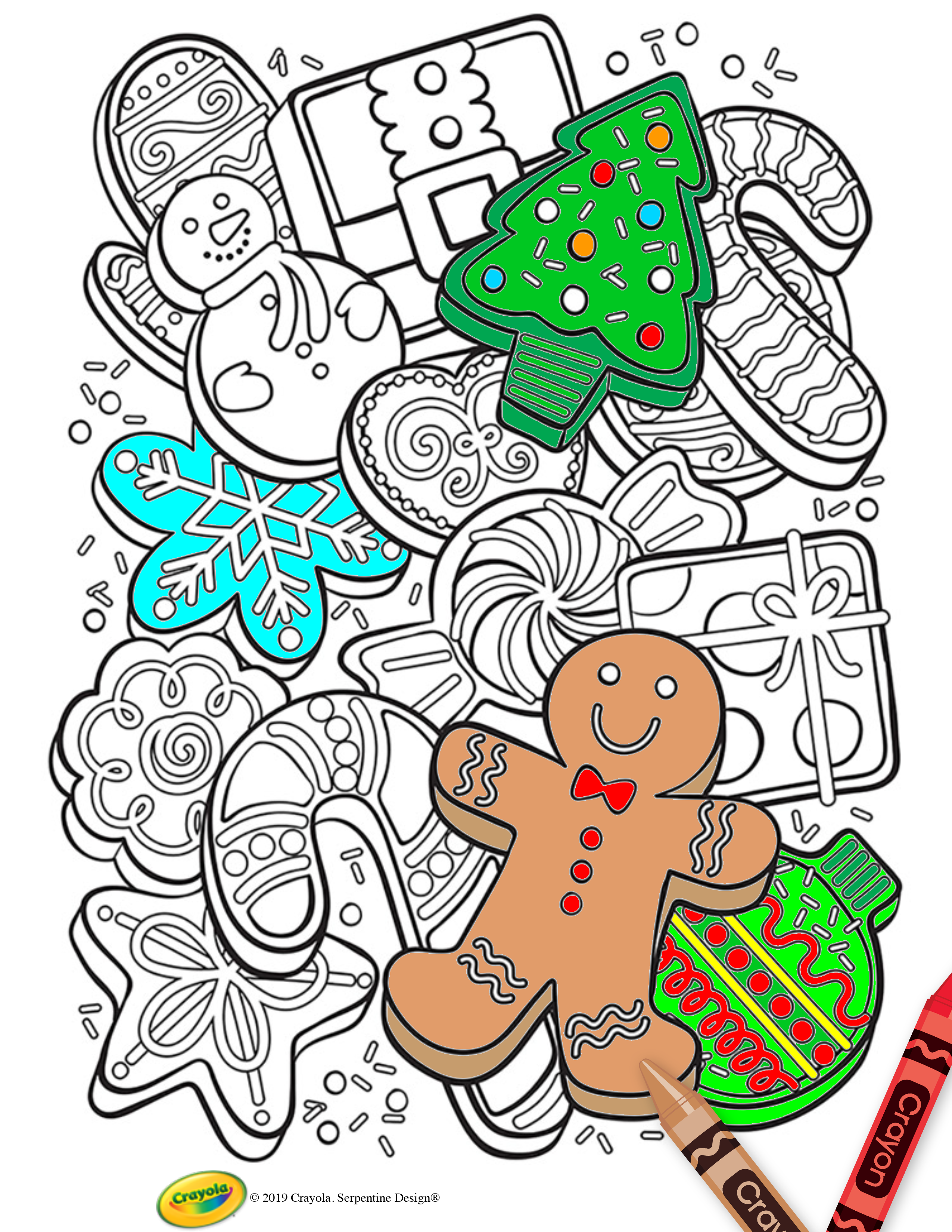 christmas cookies coloring pages