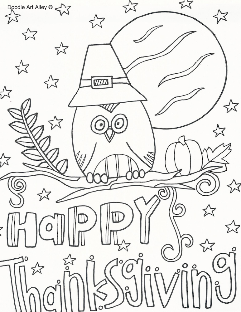 cute printable thanksgiving coloring pages