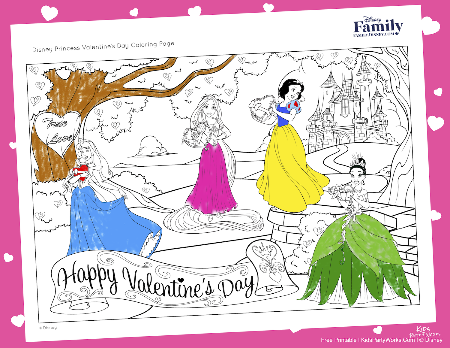 disney valentines day coloring pages free printable