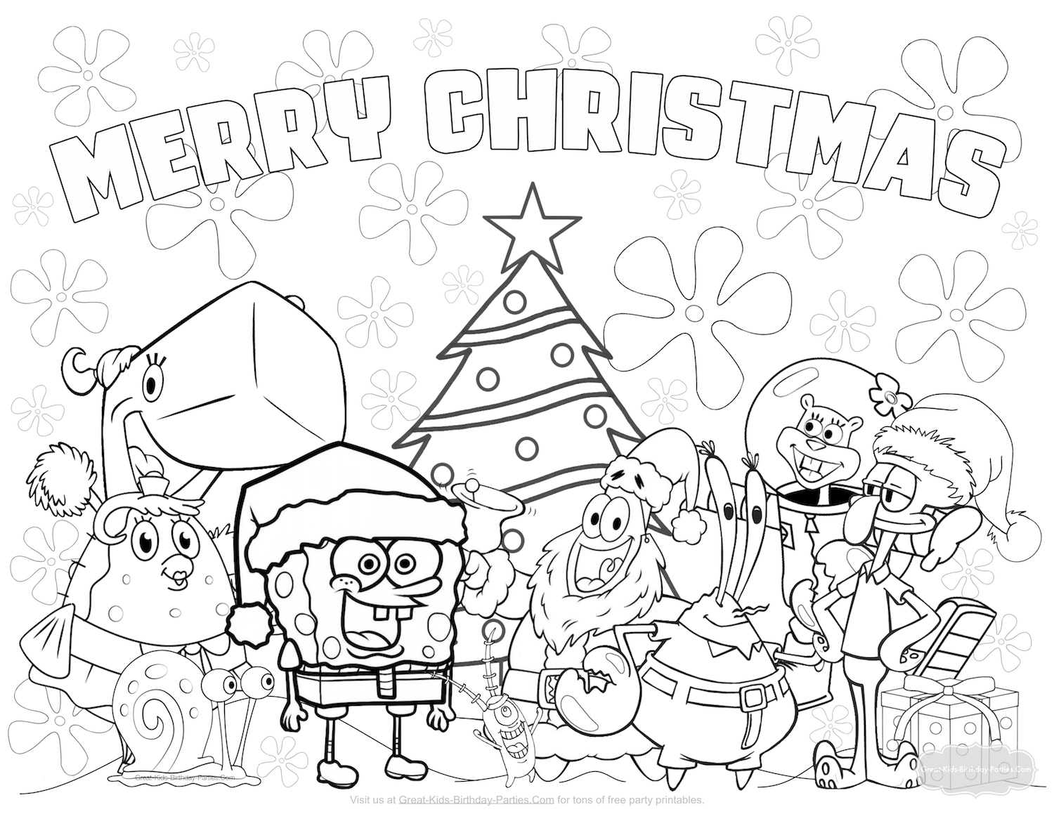 Spend Christmas with Spongebob & Friends this season with our new Spongebob Christmas coloring page To right click and save to your puter