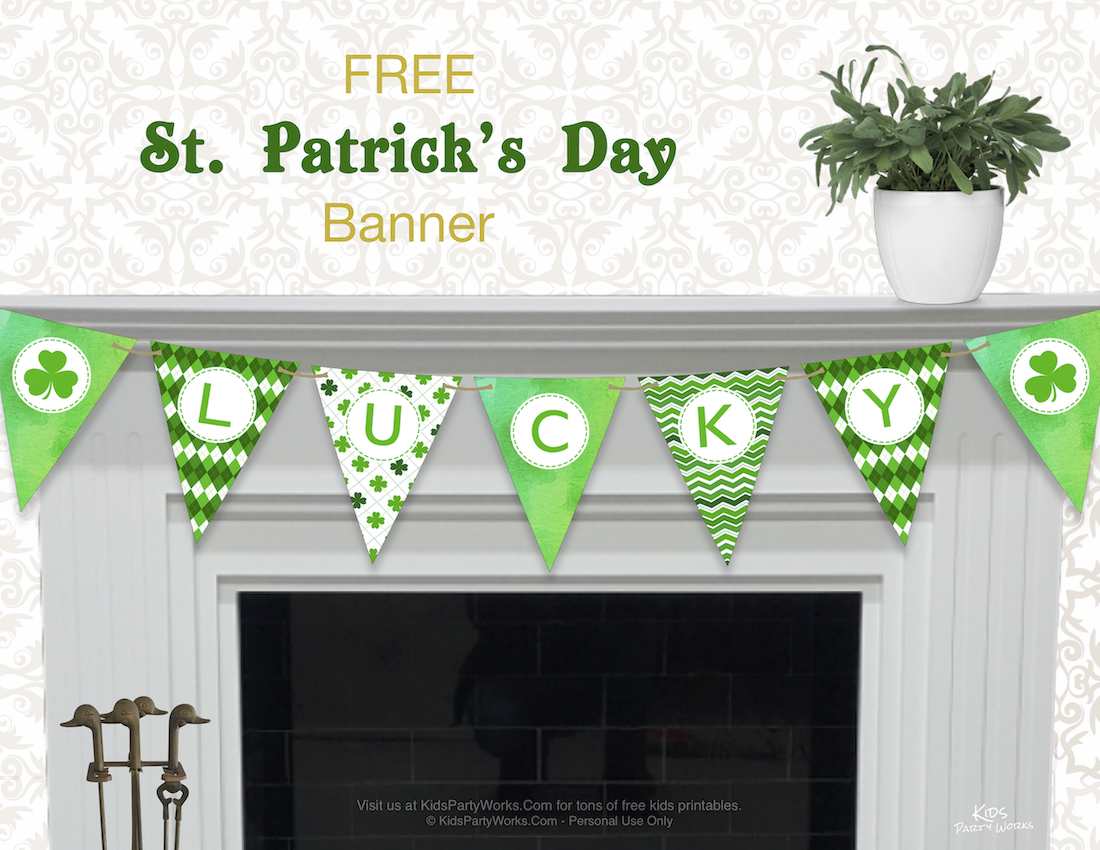 Free St. Patrick's Day Banner from KidsPartyWorks.Com