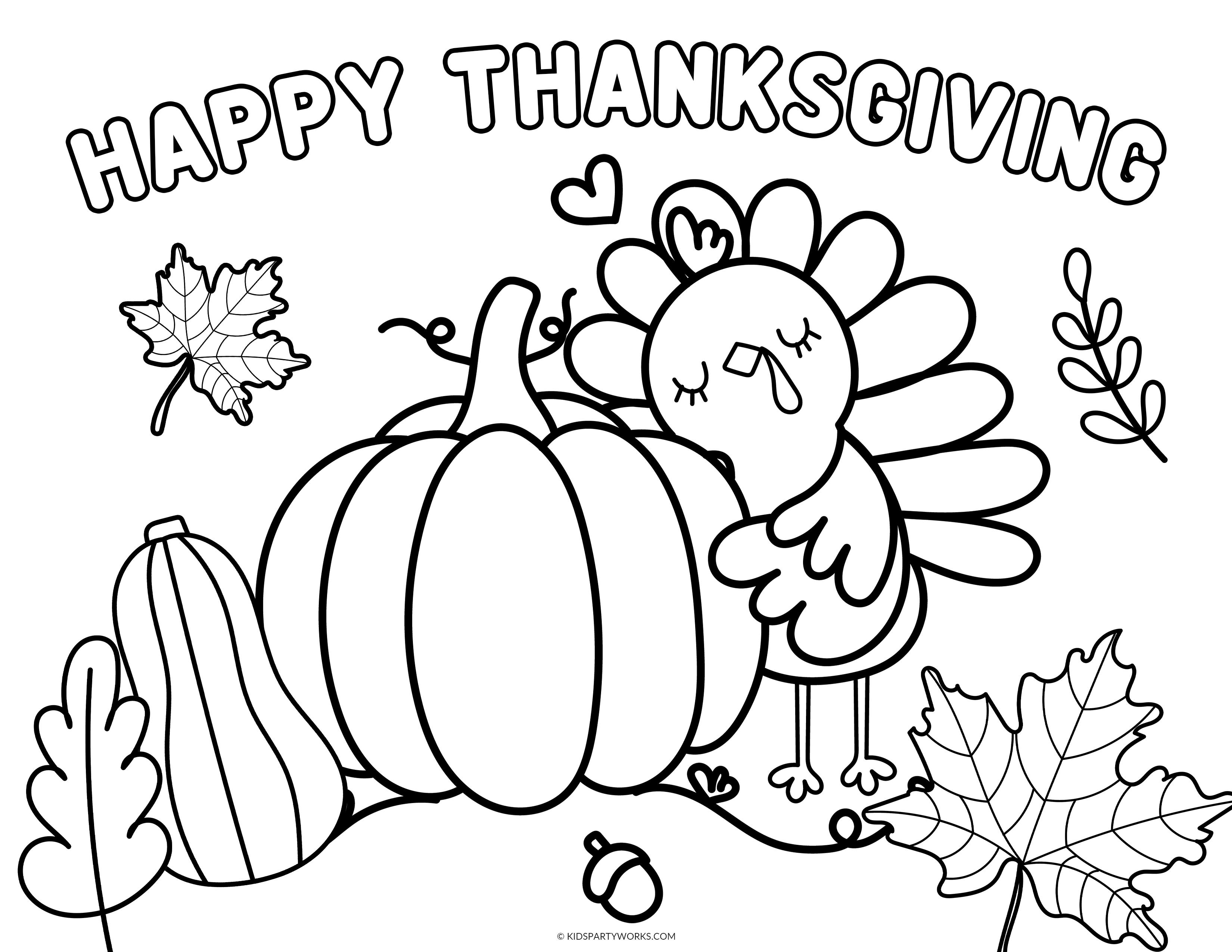 Thanksgiving Kids Coloring Pages