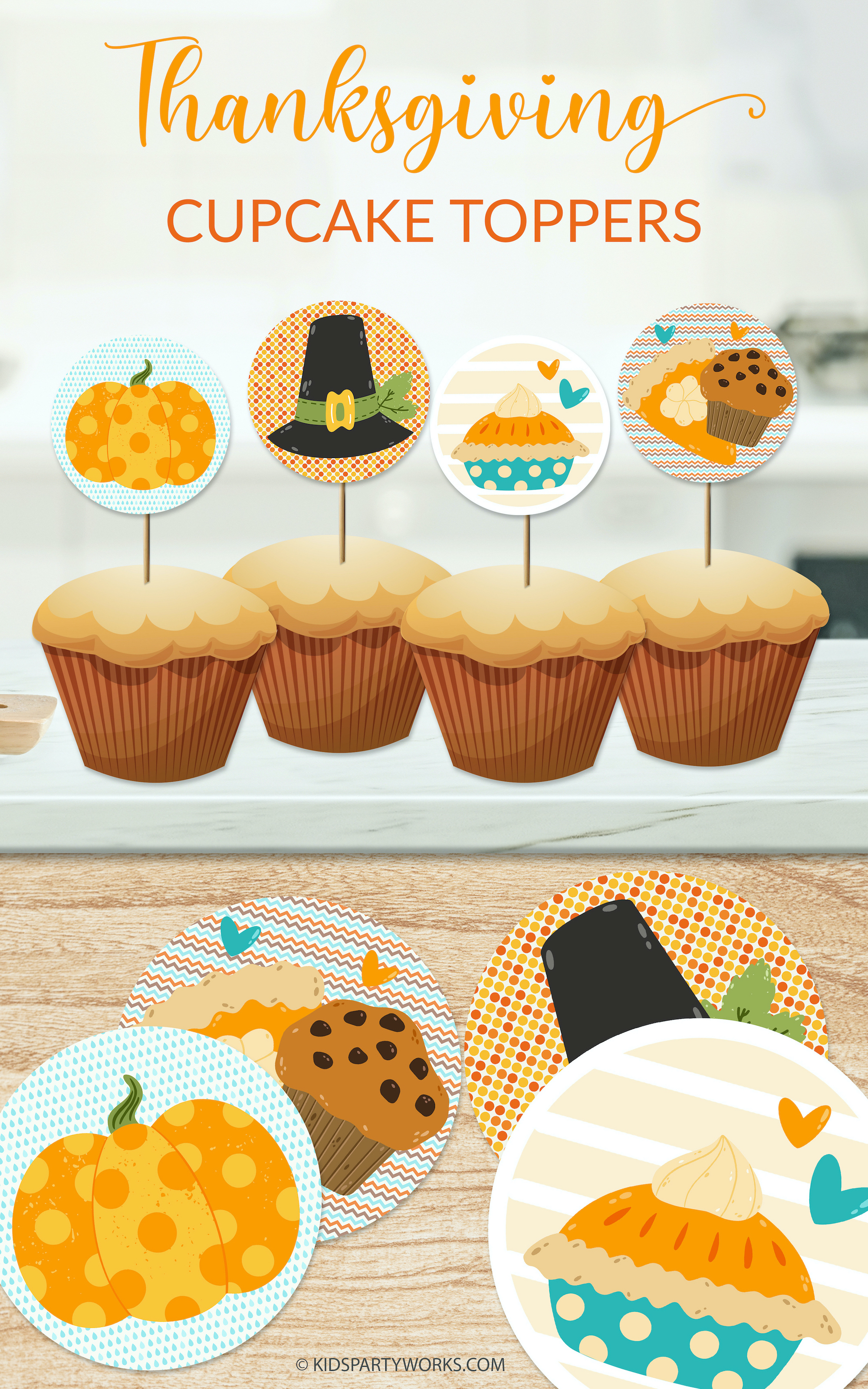thanksgiving cupcake toppers printable