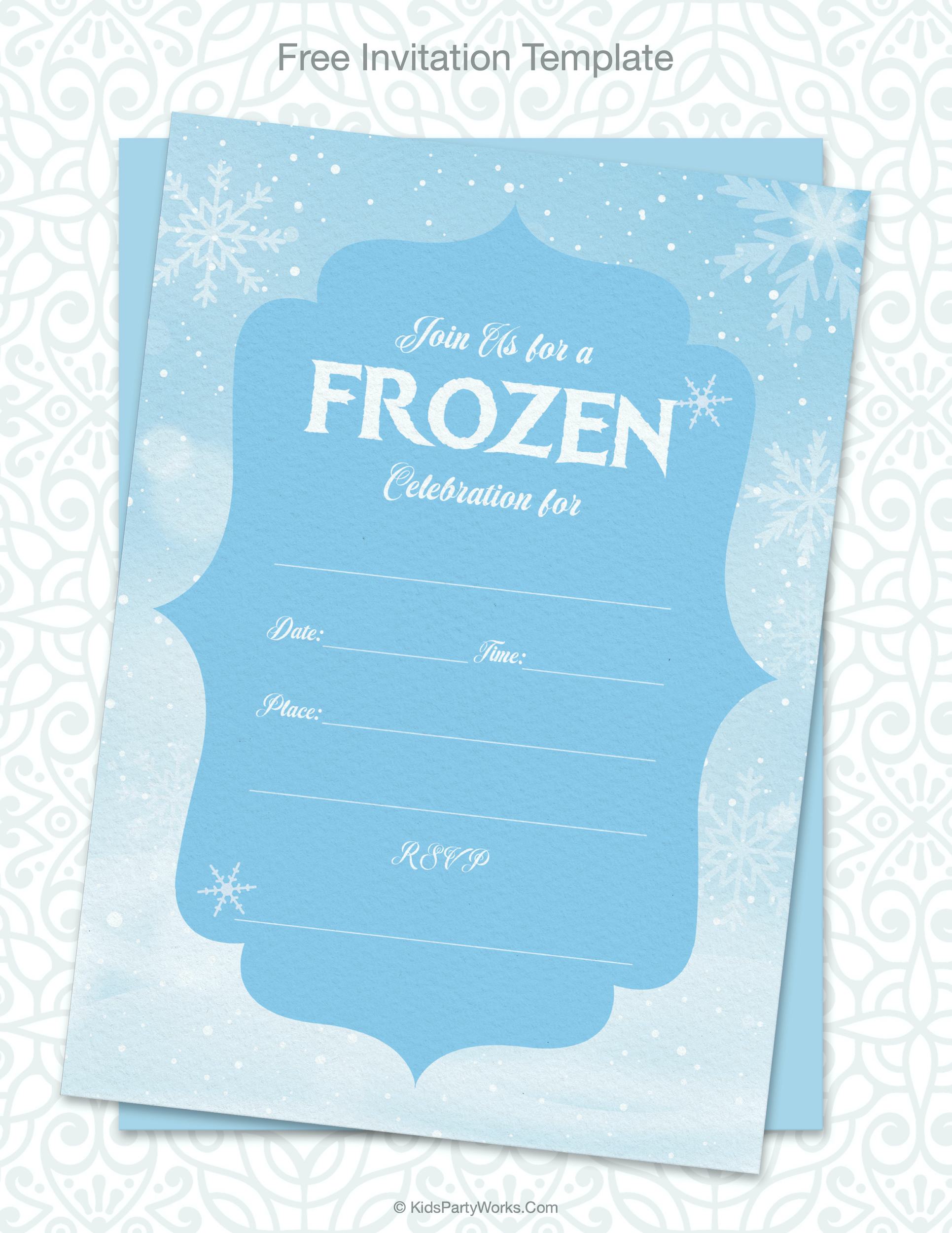 frozen party invitations printable free